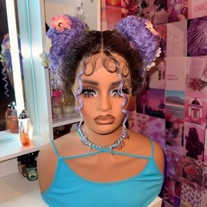Purple Space Buns Lace Front & Back Wig – Double Lace